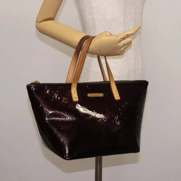 LOUIS VUITTON Monogram Vernis Bellevue GM Tote Bag Amarante M93589 Auth 142614 - Picture 1 of 16